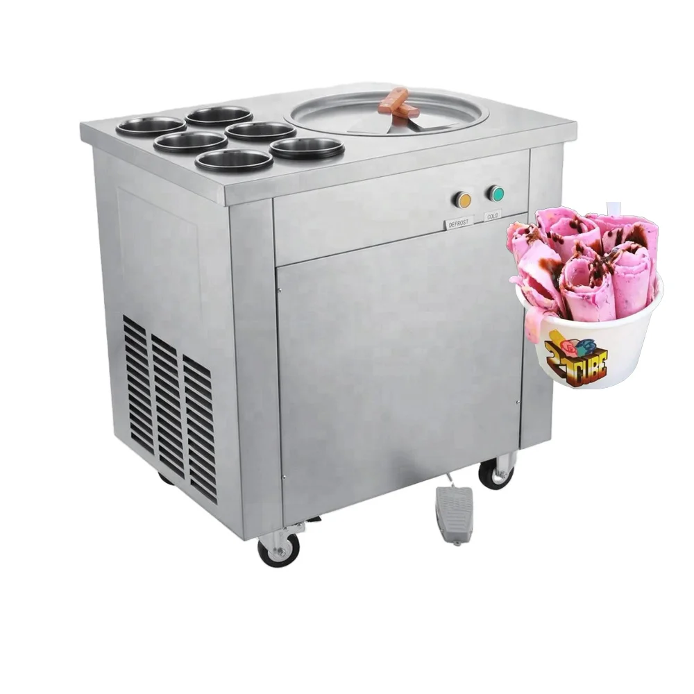 Thai Ice Cream Roll Machine Fry Ice Cream Machine Fried Ice Cream Roller Machine