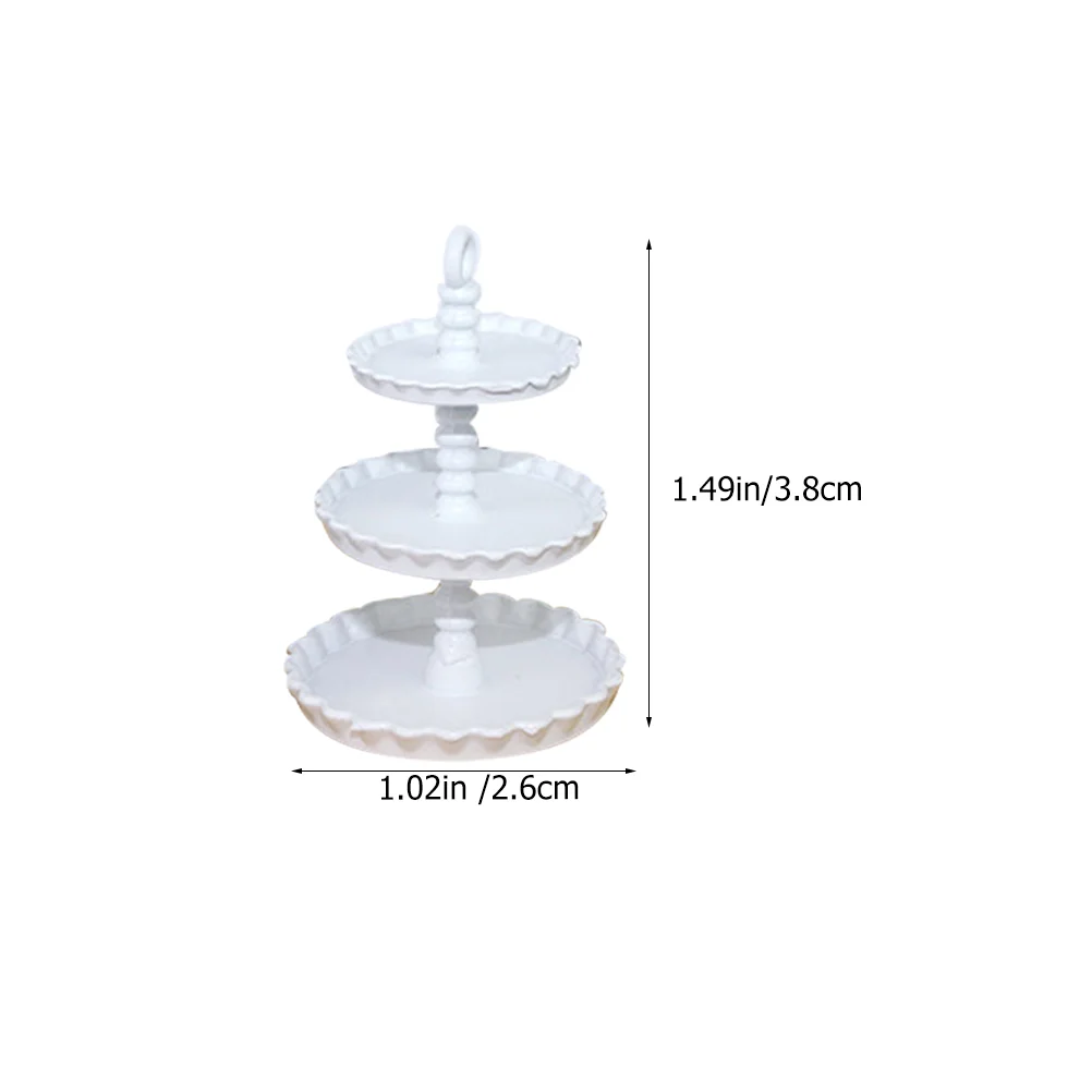 3-delige Shiwan Cake Stand Kinderen Model Speelgoed Delicate Nep Houder Decoratieve Mooie Mini Huis Legering Childrens Kinder