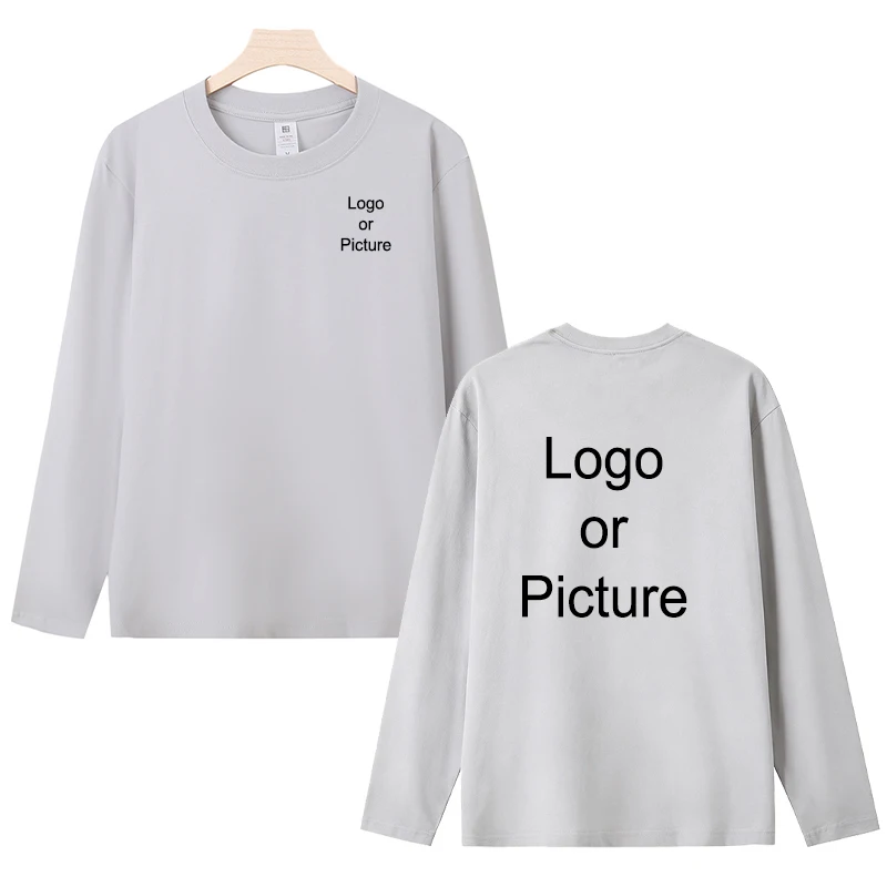Customized Cotton Long Sleeve T-shirts Men Fashion Personality Printed Round Neck T Shirts Women Casual Daily Tee Tops Camiseta view 5