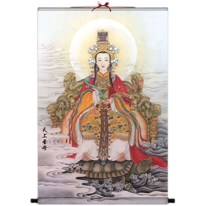 Mazu portrait hanging painting, Scroll hanging picture of Taoist goddess of the sea