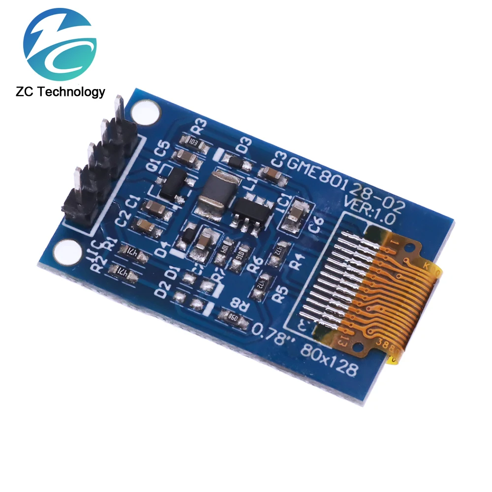 Modulo schermo LCD Display OLED da 0.78 pollici risoluzione colore bianco 0.78 "interfaccia SPI 128*80 driver SH1107 128 x80 per arduino