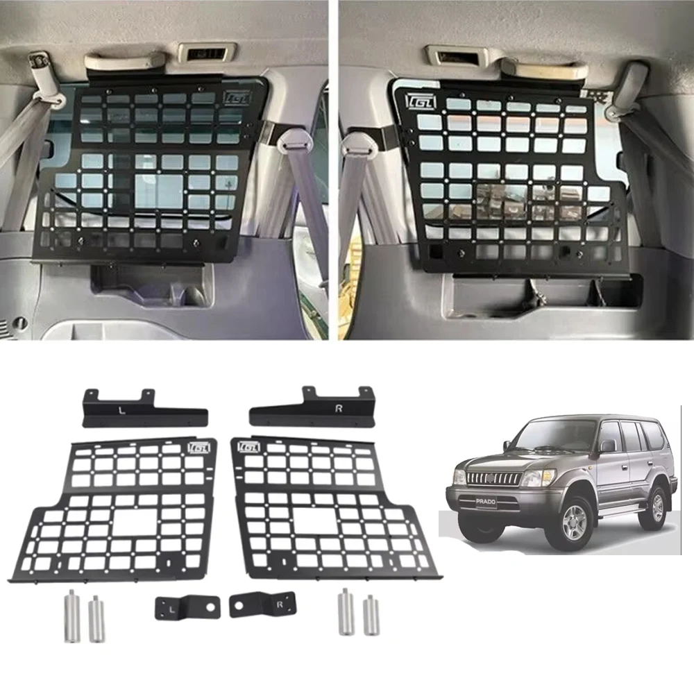 For Toyota Land Cruiser Prado J90 J95 1996-2002 LC90 LC95 Rear Side Window Expansion Rack Storage Shelf Rack Cargo Organizer view 5