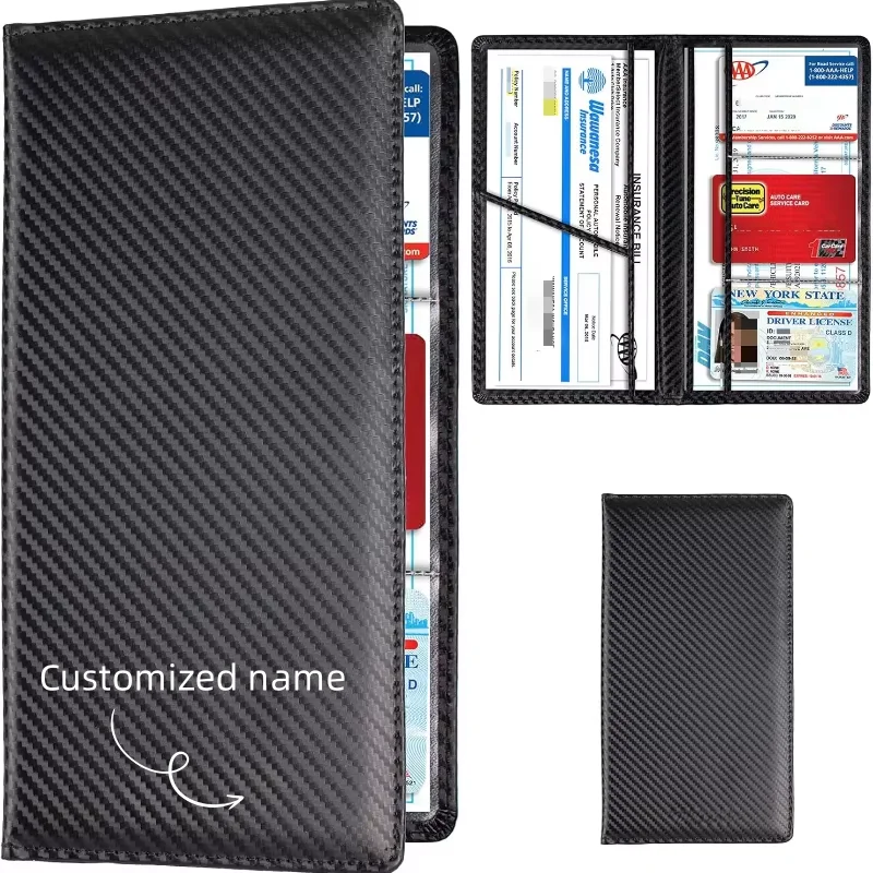 Personalized Customized Car Registration and Insurance Card Holder, Essentials Vehicle Wallet Case for Driver License, ID Card