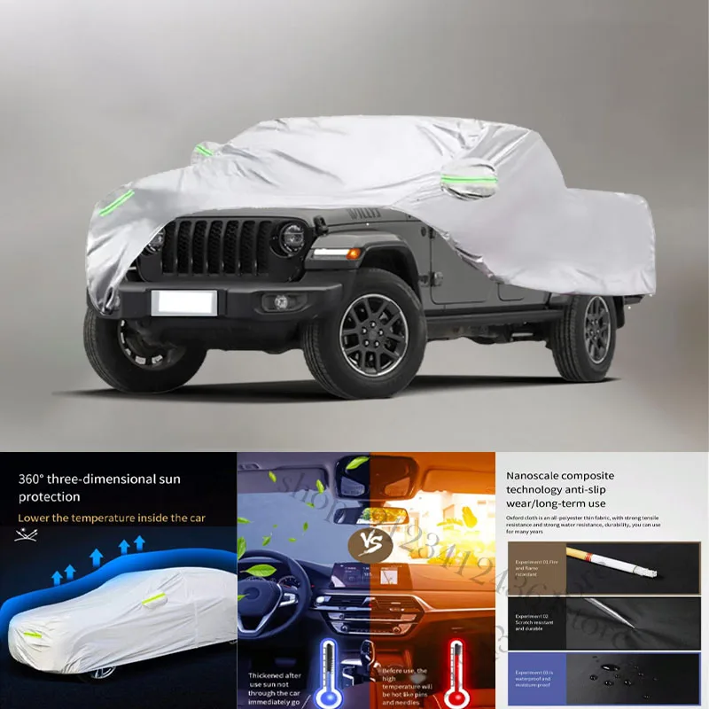 For Jeep Gladiator Auto Anti snow Anti dust Anti-uv Anti peeling paint And Anti Rainwater 210t car cover Car cover protection