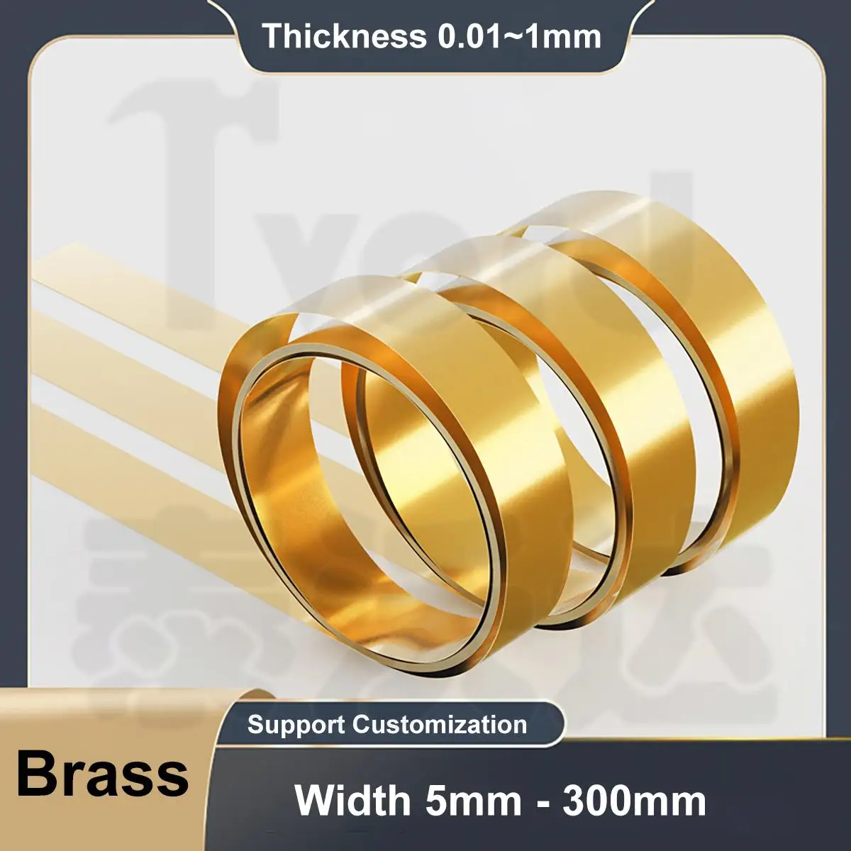 1Meter Brass Foil Brass Strip Sheet Thickness 0.01-1mm Width 5-300 mm Brass skin Brass Metal Thin Sheet Foil Plate