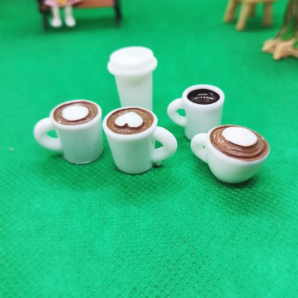 1:6 10 stücke Puppenhaus Dekoration Zubehör Mini Lebensmittel Kaffee Trinken Eis Wein Tasse Flasche für Puppe DIY Küche spielzeug – Detail 1