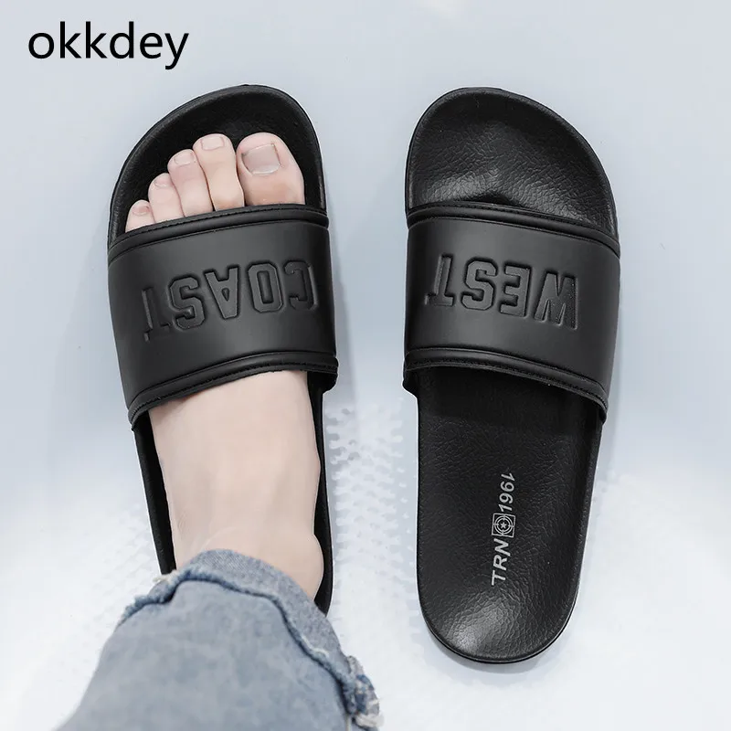 Summer Men Slippers Indoor Home Slides Trendy All-match Comfortable Outdoor Beach Non-slip Wear-Resistant Slippers for Men Shoes