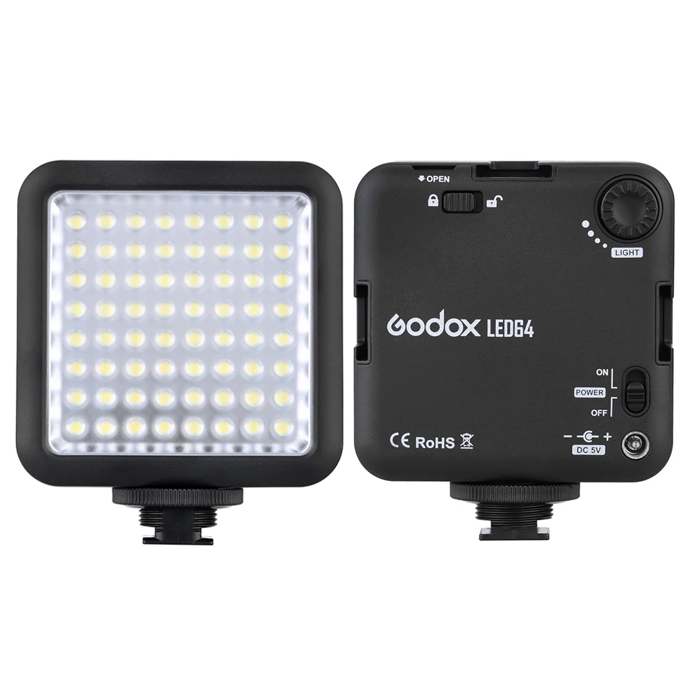 Godox LED64 LED36 Видеосвет для DSLR-камеры, мини-видеорегистратора в качестве заполняющего освещения для макрофотографии, Nikon, Canon, Sony