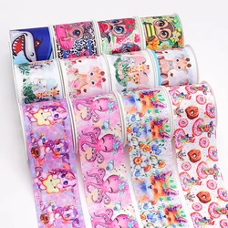 5 Yards Animal Printed Grosgrain Satin Ribbons For Bows DIY Craft Decoration Packaging Supplies. 68214