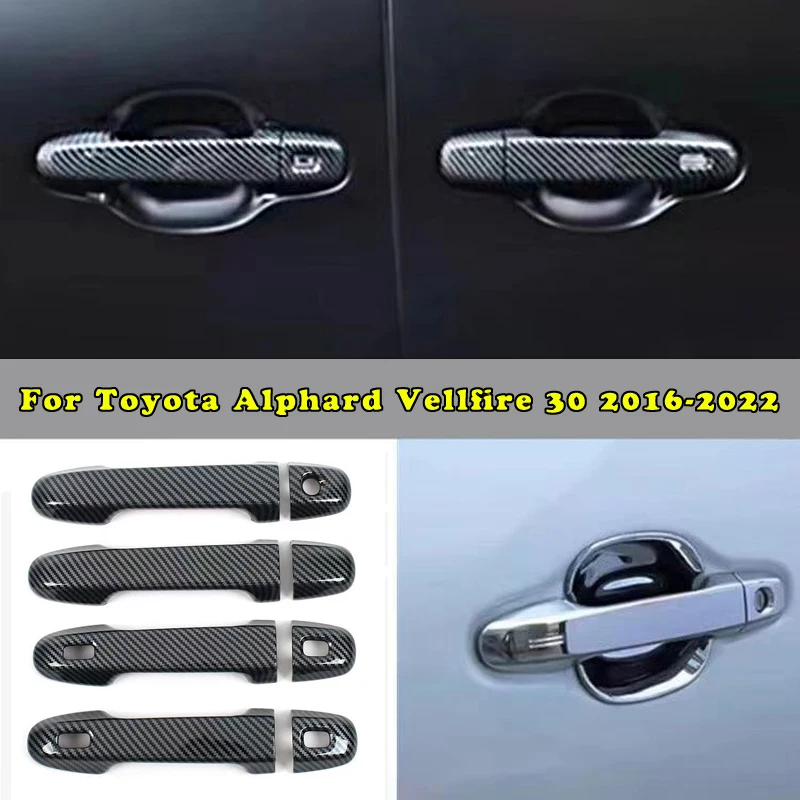 

Door Handle Bowl Insert Trim Cover Overlay Panel 2016-2022 For Toyota Alphard VELLFIRE 30 Chrome Car Styling Accessories