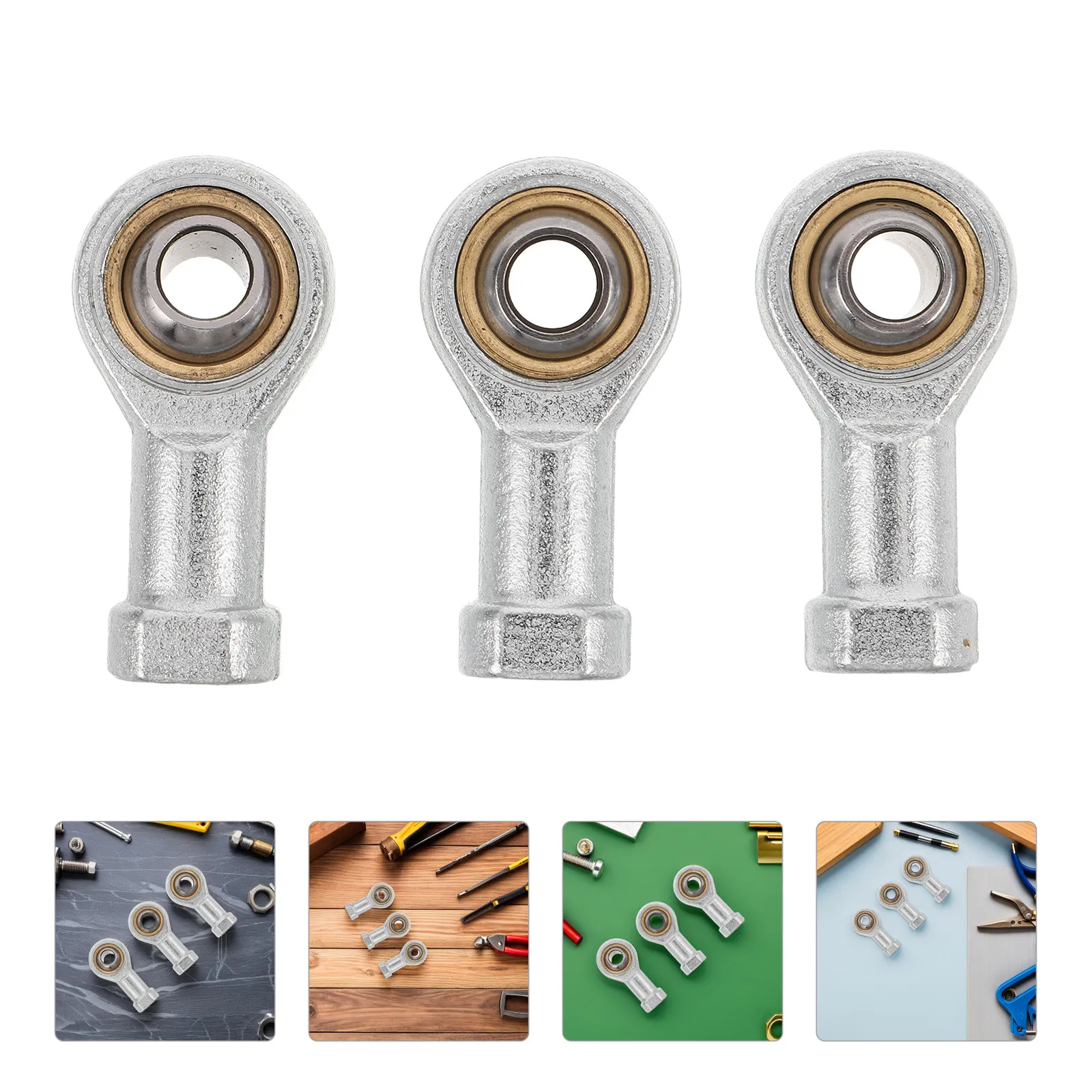 6Pcs Fish Eye Rod End Bearings M8x1.25 Internal Thread Joint Ball Bearing for Precision Mechanical Parts Automotive Industrial