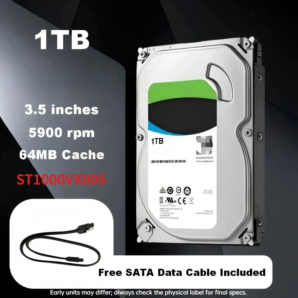 ST1000VX005 1TB 7200RPM 64MB Cache Surveillance Internal HDD