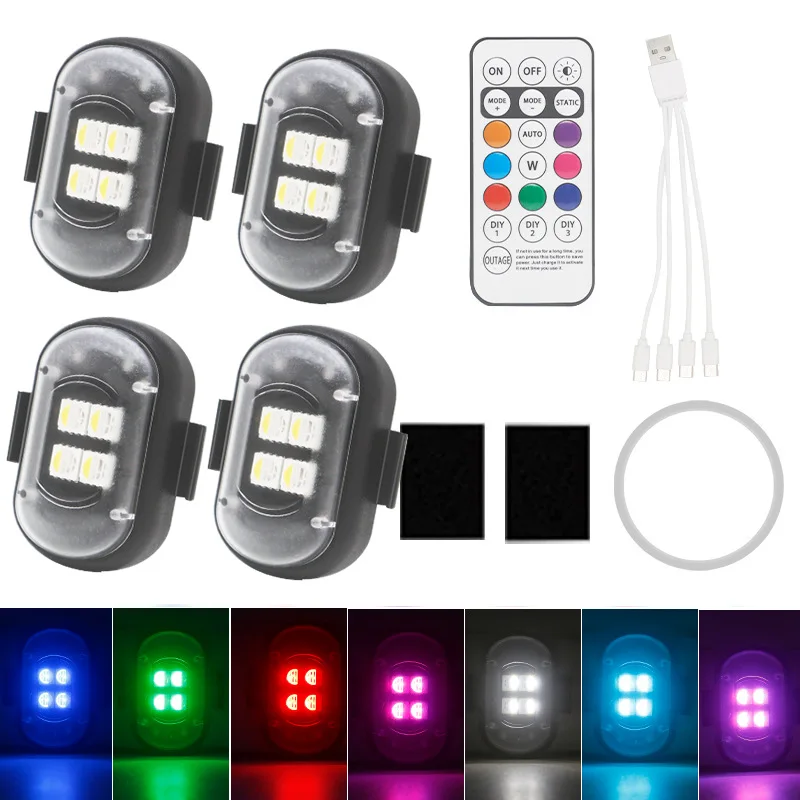 

Wireless Light Aircraft Airplane Helicopter Warning Lights RGB Led Aircraft Strobe lights Motorcycle Lights LED Flash Position