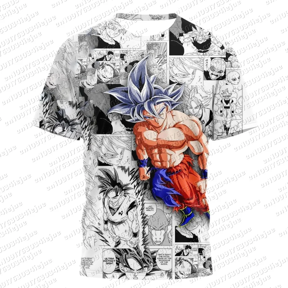 Dragon Ball Kid Super Goku Ultra Instinct 3D-Druck T-Shirt Unisex Comic-Panel Grafik Streetwear Alltagsoutfit für Anime-Fans – Detail 13