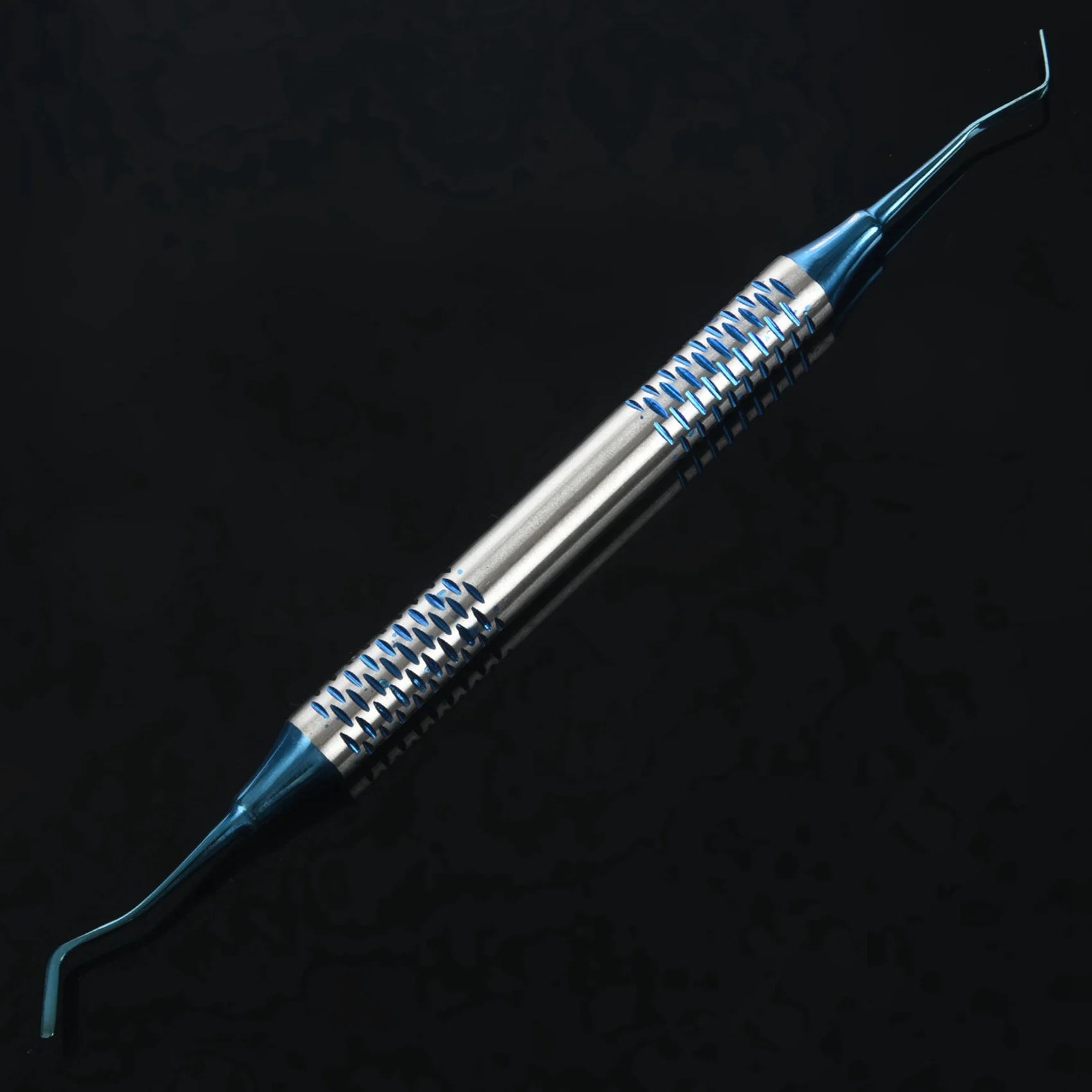 

-A94Z 60Pcs Composite Resin Filling Spatula Titanium Plated Head Resin Filler Set Thick Handle Set (Blue)