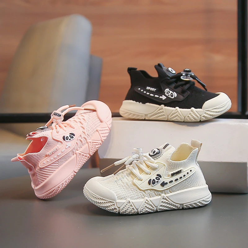 Four Seasons Comfortable Best Kids Shoes Cute Panda Mesh Sneakers Non-Slip Sole Casual Daily Outdoor Shoes for Toddler Kids