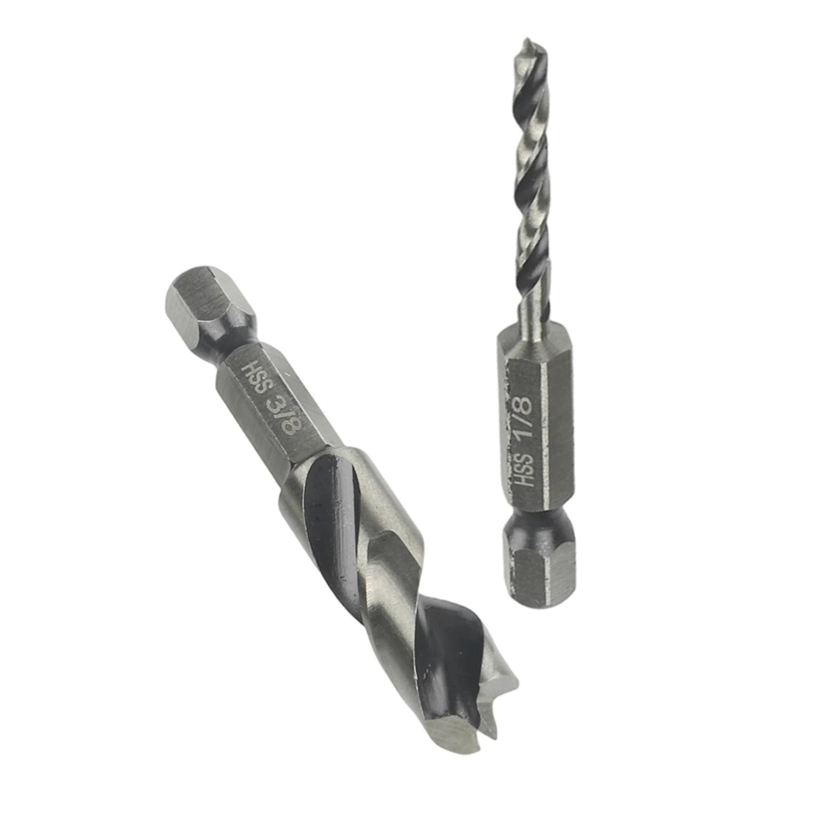 6 Stuks Punt Boor Hoge Snelheid Staal Voor Hout Met 1/4 Inch Verandering Hex 3/32 1/8 3/16 1/4 5/16 3/8 Hardware Accessoires