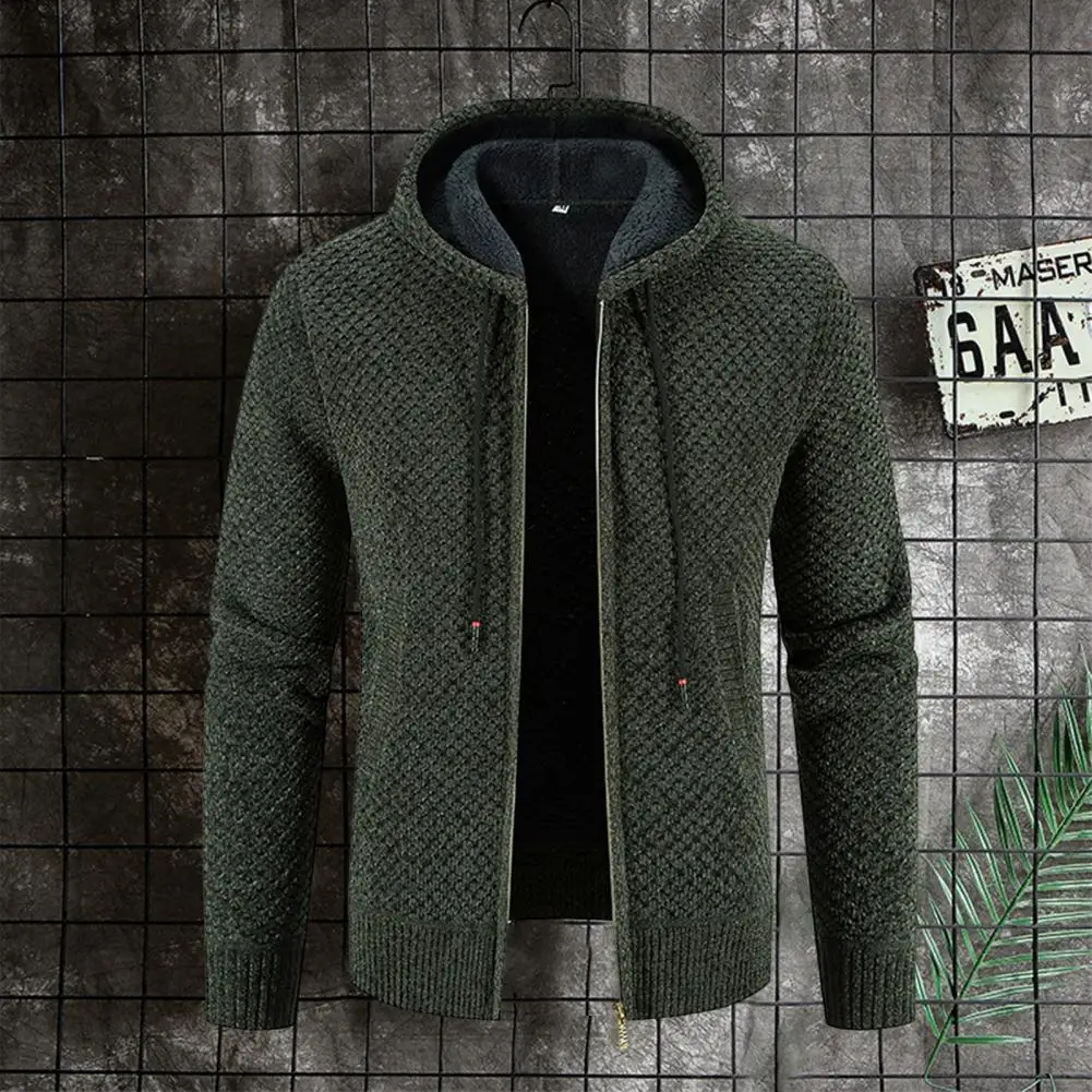 Cardigan in pile giacca invernale da uomo maglione maschile abbigliamento autunnale nuova giacca a vento coreana giacche marroni cappotto con cappuccio Slim Fit