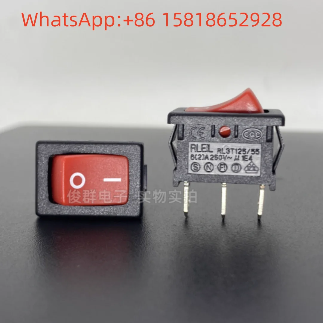 5pcs Taiwan RLEIL RL3T125/55 Rocker Switch Button 3-pin 2-position 6A Rocker Power Red Key