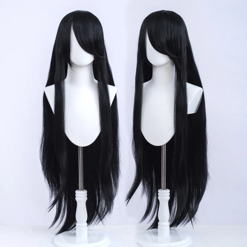 Long Straight Hair Cosplay Wig Women's Ancient Costume Long Tresses Fake Hair Extension Front Bangs for Anime Gaming Conventions