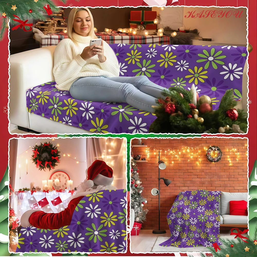 Pink Floral Pattern Comfortable King Size Fluffy Lightweight Sofa Blanket Great for Thanksgiving Christmas New Year Presents