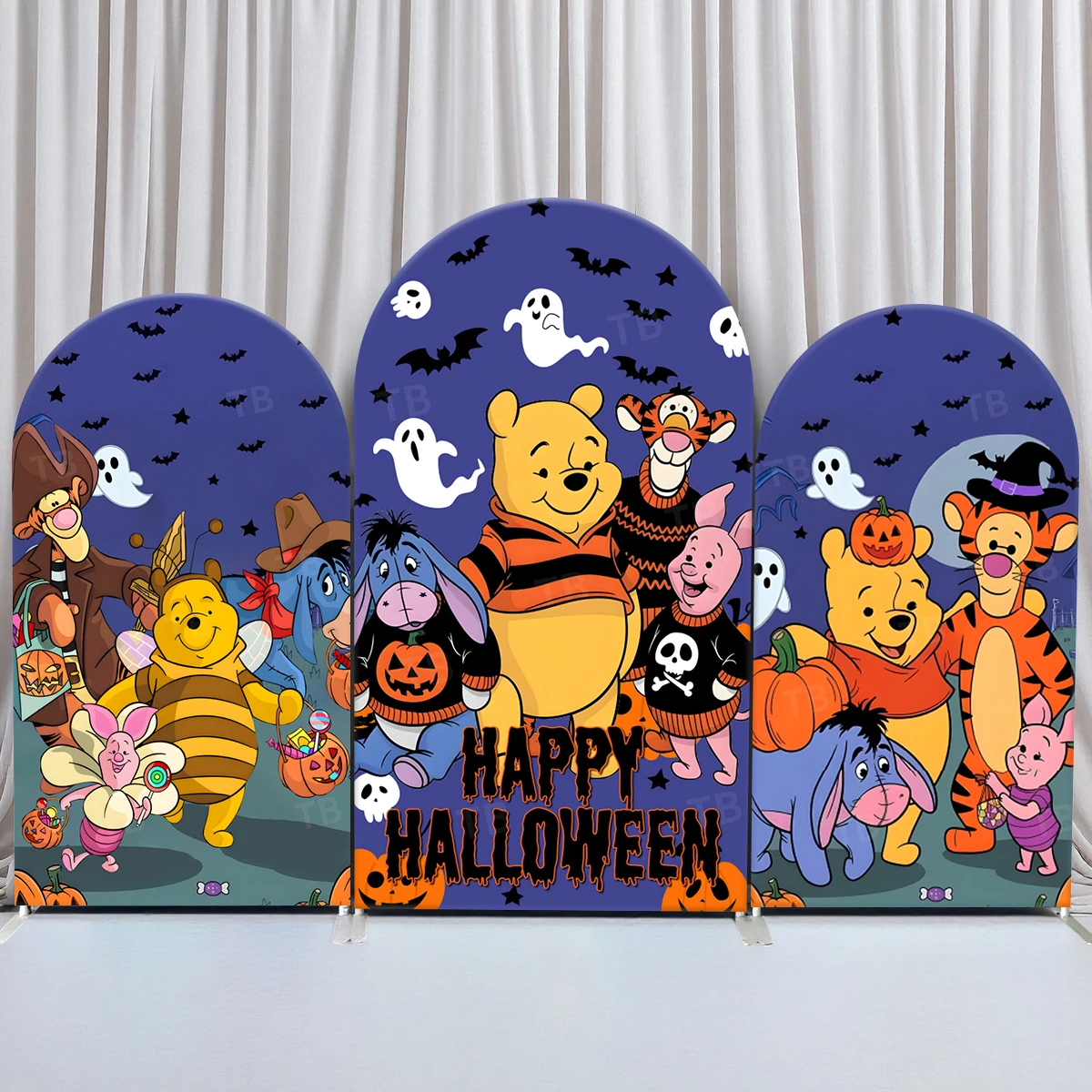 

TB Halloween Festival Winnie Arch Backdrop Cover Celebrate Festival Photography Ghost Background Party Decor Prop Elastic Fabric