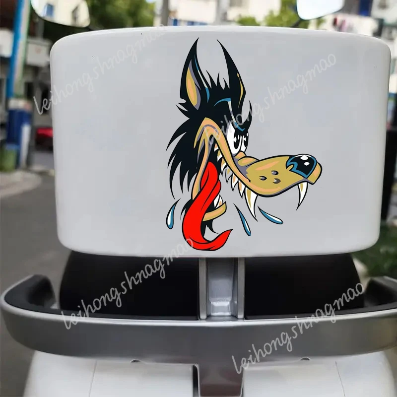 Whl #   مضحك كبير سيئة الذئب على شكل ملصقات السيارات الوفير ويندوز الزجاج الأمامي دفتر مقاوم للماء اكسسوارات السيارات ملصقات الفينيل