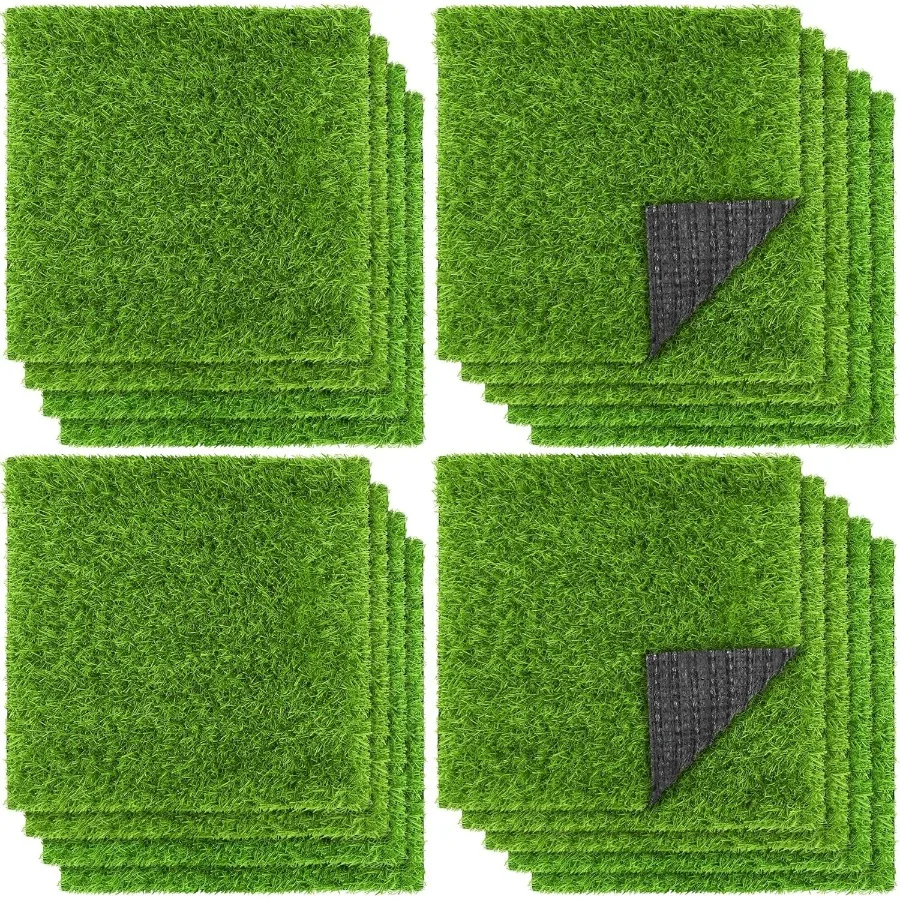 18 قطعة حصيرة من العشب الاصطناعي 12x12 بوصة الحصير المربع العشب الاصطناعي داخلي في الهواء الطلق أرضيات الفناء وهمية العشب التصحيح البلاط Rea #1