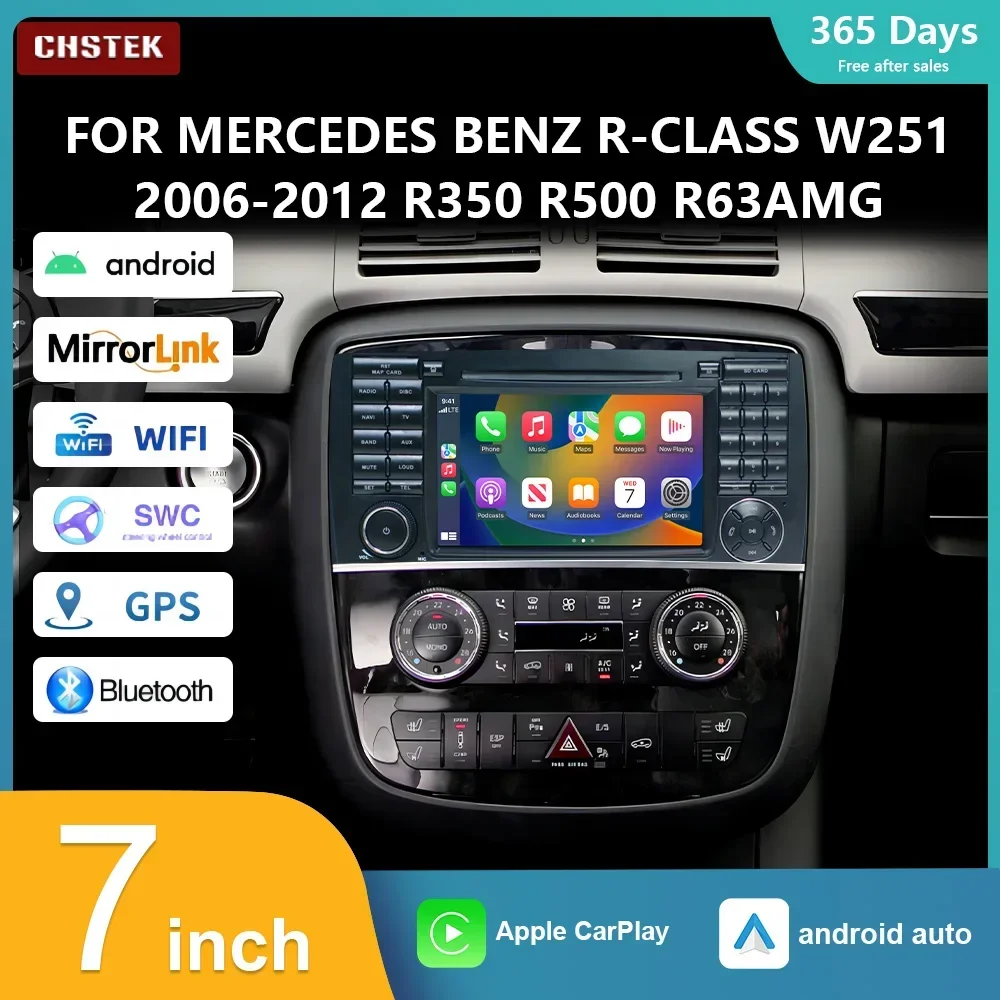 

CHSTEK Car Radio Android 13 CarPlay for Mercedes Benz W251 2006-2012 R280 R300 R320 R350 R500 R63AMG Multimedia Wifi Bluetooth