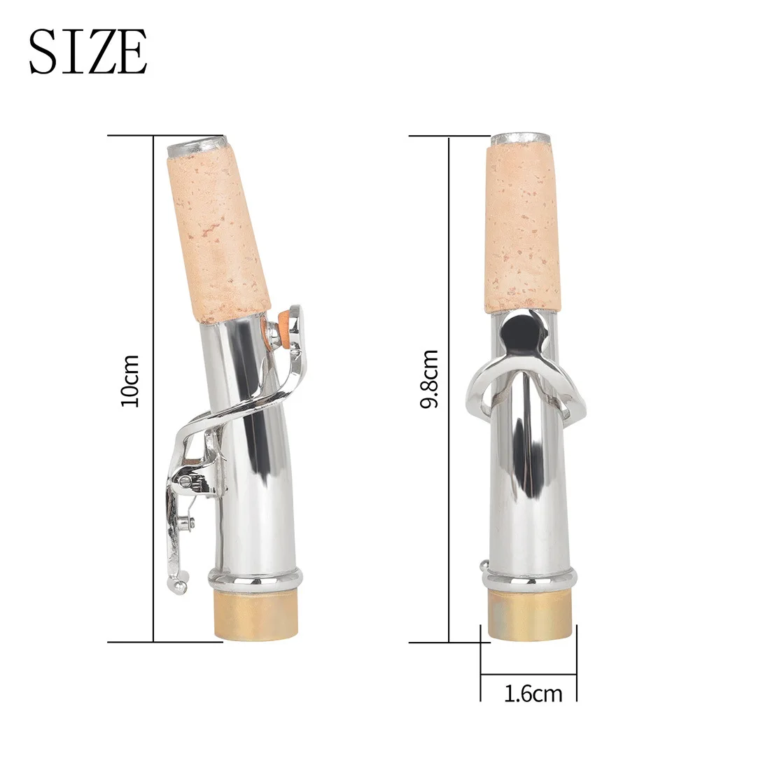 Soprano Saxophone Straight Bend Neck with Two Brass Mouthpiece Neck Tube Set for Woodwind Instrument Play