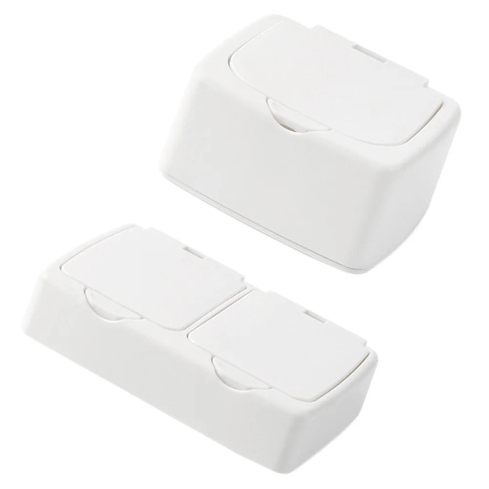 

2 Pcs Desktop Organizer Swabs Case Single Cell Holder White Container Portable Gadget