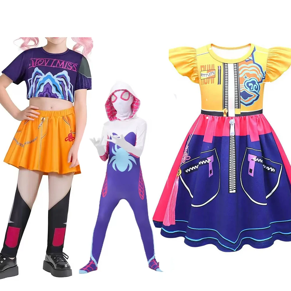 

Adult Kids Gwen Stacy Spider Costume Gwenstacy Cosplay Superhero Bodysuit Jumpsuit Women Girls Halloween Christmas Clothes Gift