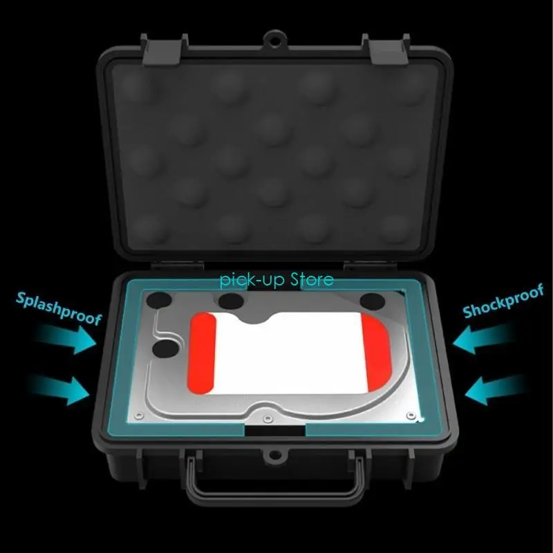

Q5WA 3.5inch External Hard Drive Case Water Resistant Shockproof Storage Bag with Stackable for Easy Organization