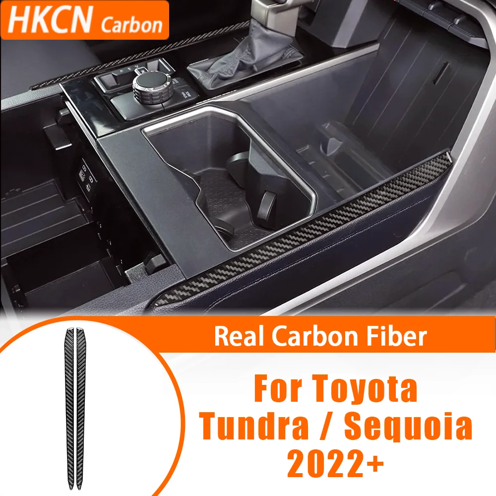 

Carbon Fiber Gear Shift Console Sides Strip Car Accessories Interior Cover Trim Modified Sticker For Toyota Tundra Sequoia 2022+