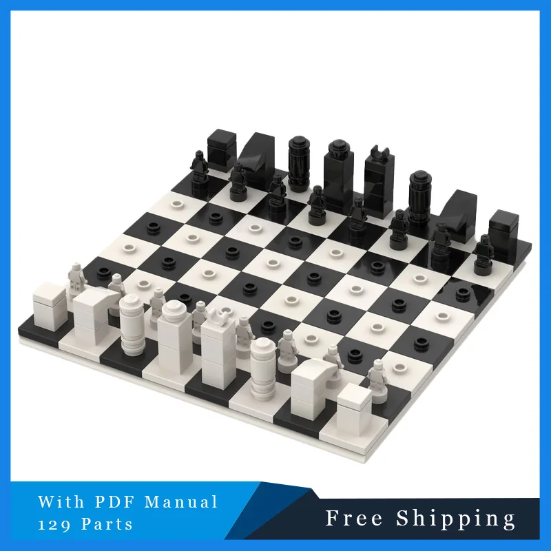 

129 шт., серия игровых кирпичей, креативная черно-белая игровая доска, модель строительного блока для детей, развивающие игрушки для сборки своими руками