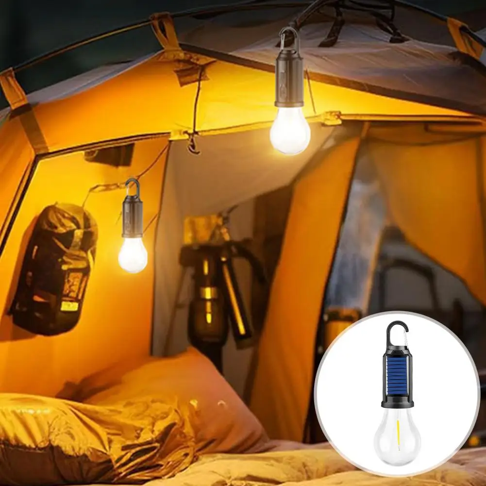 Tent Lamp Portable LED Camping Light Super Bright Flicker Free Waterproof Rechargeable Emergency Light Bulb Solar Lantern