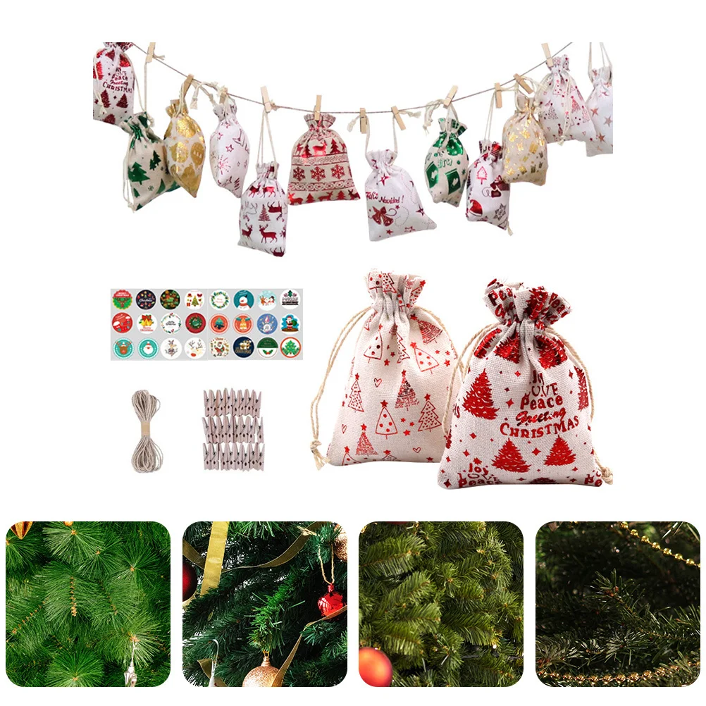 

Linen Candy Bag Christmas Treat Bag Storage Container Large Capacity Bag Candy Bag with Drawstring