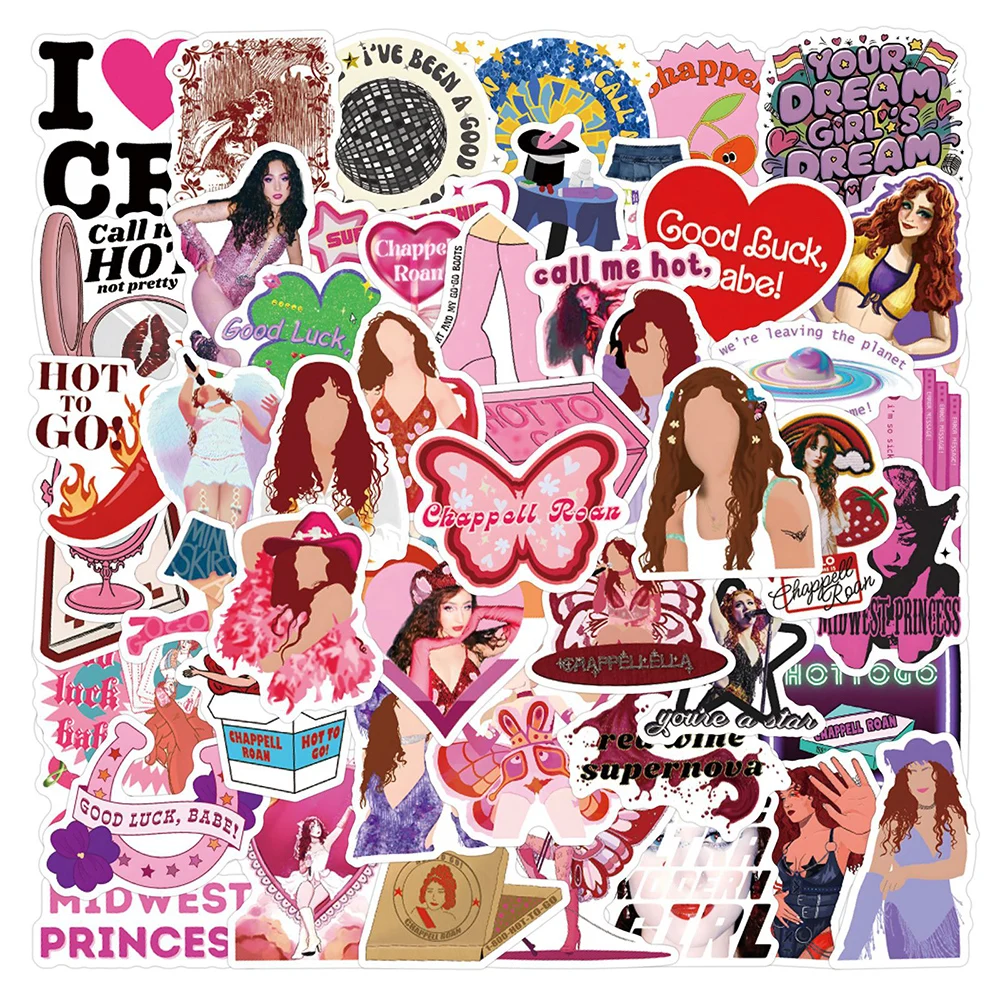 10/30/55pcs Pop Singer Chappell Roan Graffiti Stickers Waterproof Cool DIY Laptop Phone Case Luggage Decoration Sticker Packs