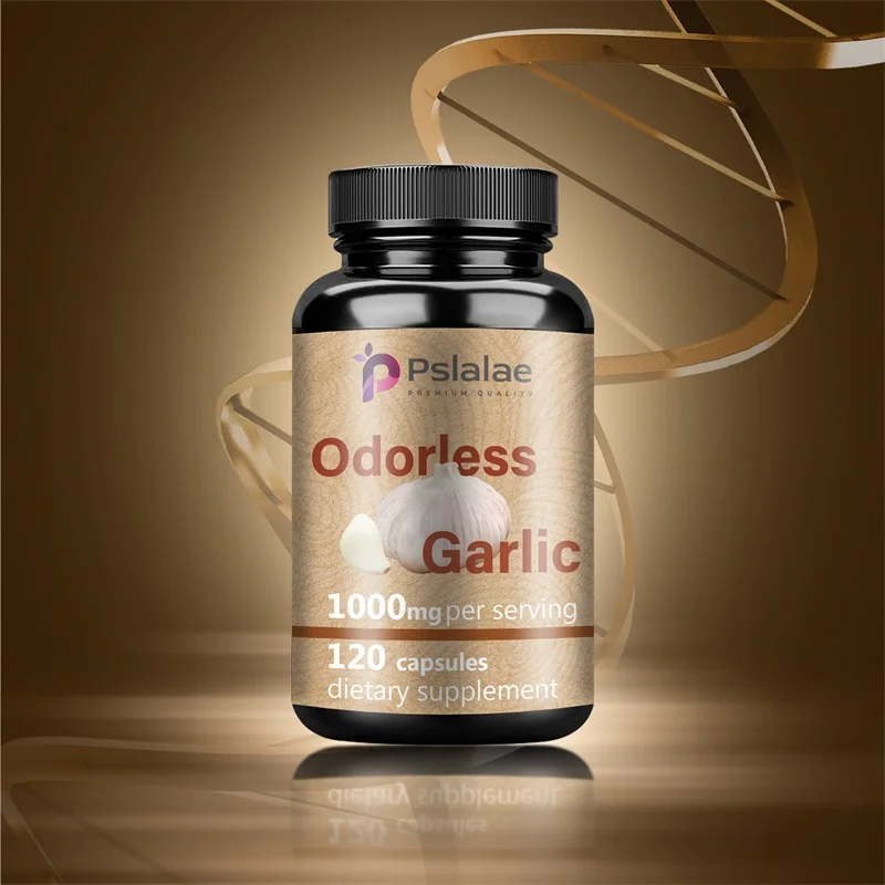 Odorless Garlic Capsules - for Immune, Skin and Heart Health Support, Antioxidant, Non-GMO, Gluten-free