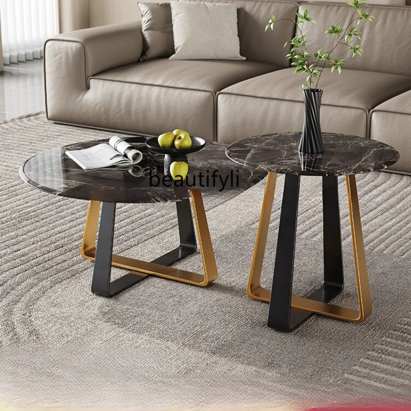 

C Italian minimalist luxury stone coffee table TV cabinet simple modern living room furniture