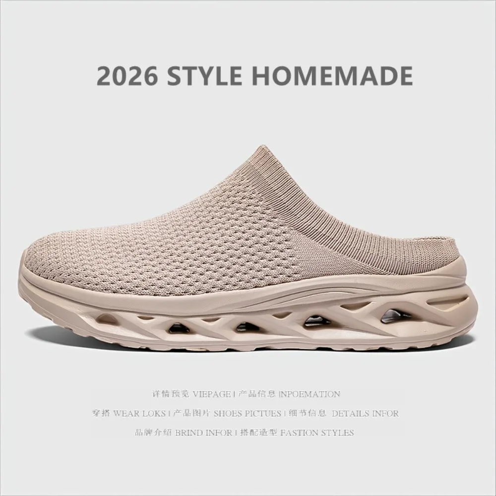 

Men's summer new woven mesh breathable walking shoes fashion soft-soled light semi-trailer casual shoes men's indoor slippers
