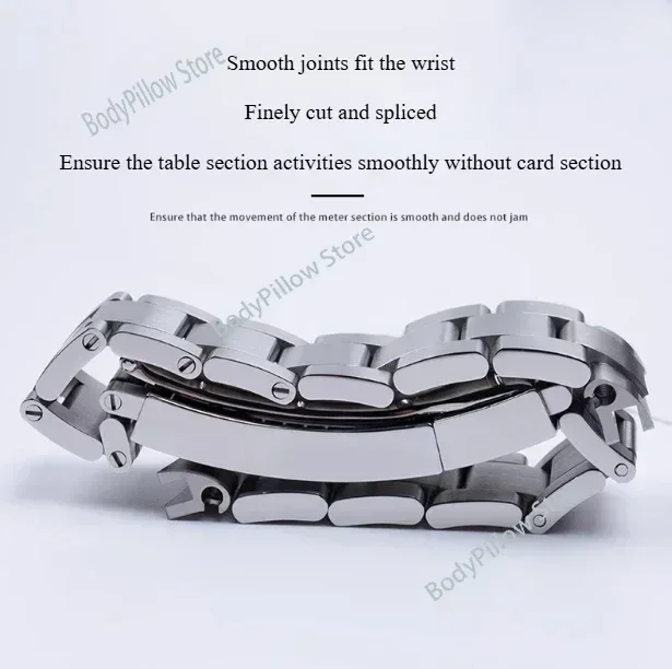 20mm Steel 904L Fine Adjustment Buckle Watch Strap Bracelet Substitute Rolex Black and Green Water Ghost Diver 116610