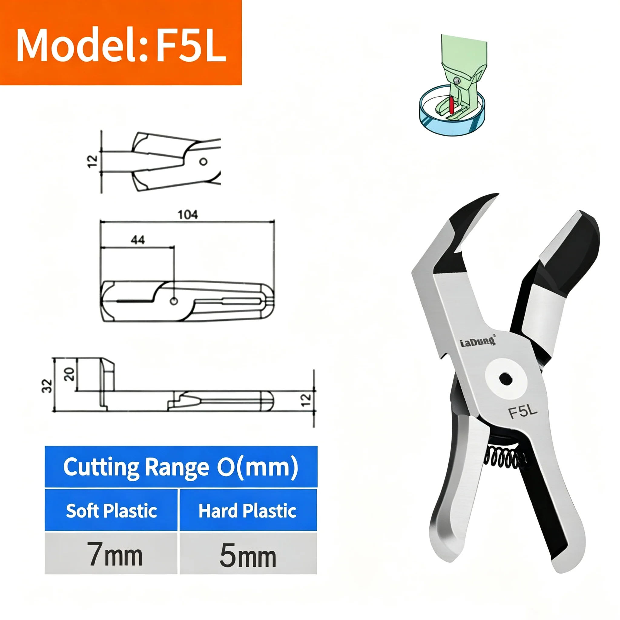 LADUNG MR-20 Manual Pressing Pneumatic Cutter and Shear Tool, F5LS/FD5 Automated Air Scissors Knife Head Accessories