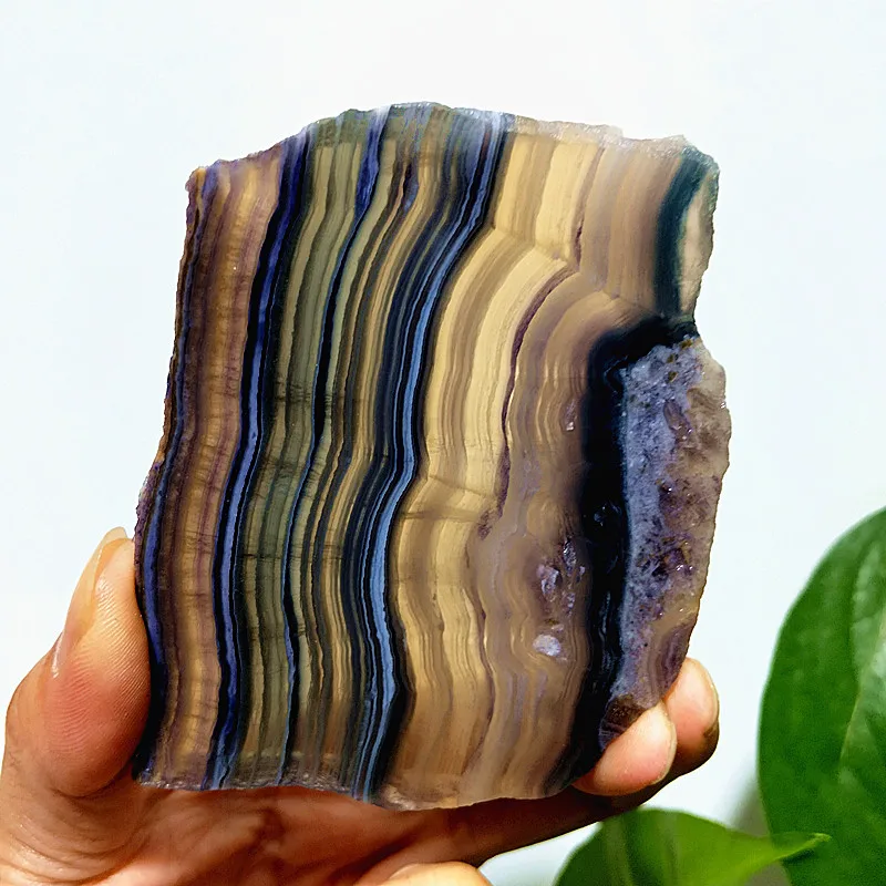 Natural Stone Blue, Purple, Green Fluorite Tablet Chakra Spiritual Meditation Magic Healing Feng Shui Crystal Room Decoration
