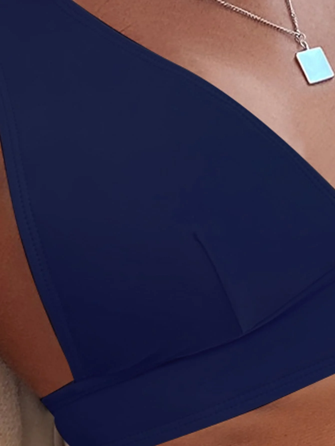 

Women Summer Beach Plain V Neck Bikini Swimsuit