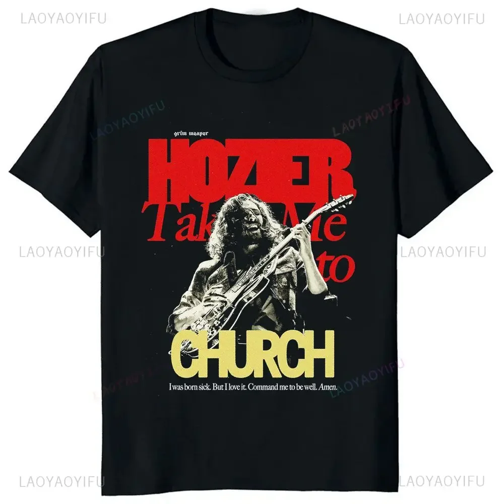 Piosenkarka Hozier Album T-shirt Retro 90's Singer Mężczyźni Kobiety Wzorzysty Casual T-shirt z krótkim rękawem Streetwear