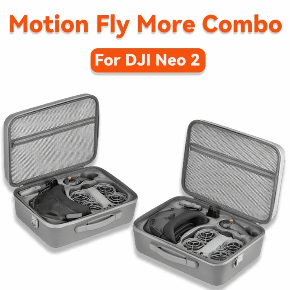 Tragbare Hartschalen-EVA-Aufbewahrungstasche für DJI Neo 2 Fly More Combo, schützende Reisetasche, Drohnen-Zubehör-Organizer-Box – Detail 1