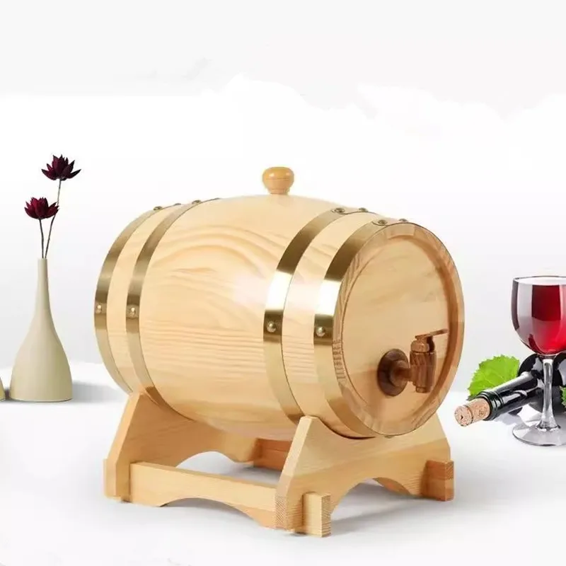 

3L Beer Brewing Keg Vintage Wood Oak Timber Wine Barrel For Whiskey Rum Port Decorative Barrel Restaurant Display