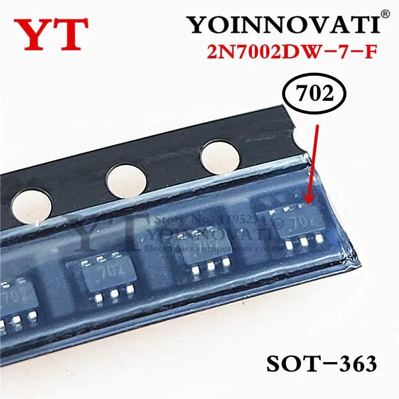 100 sztuk/partia 2N7002DW-7-F 2N7002DW-7 2N7002DW 702 SOT-363 IC najlepsza jakość
