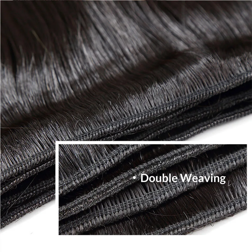 28 30 32 34 36 38 40 นิ้วบราซิลผมตรงผม 100% Natural Human Hair Bundles Double Wefts remy Hair Extensions